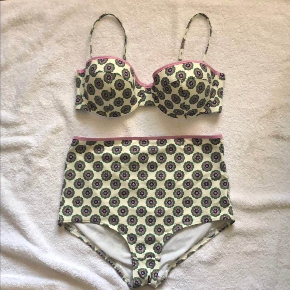 J Crew bikini top and high waisted bottoms